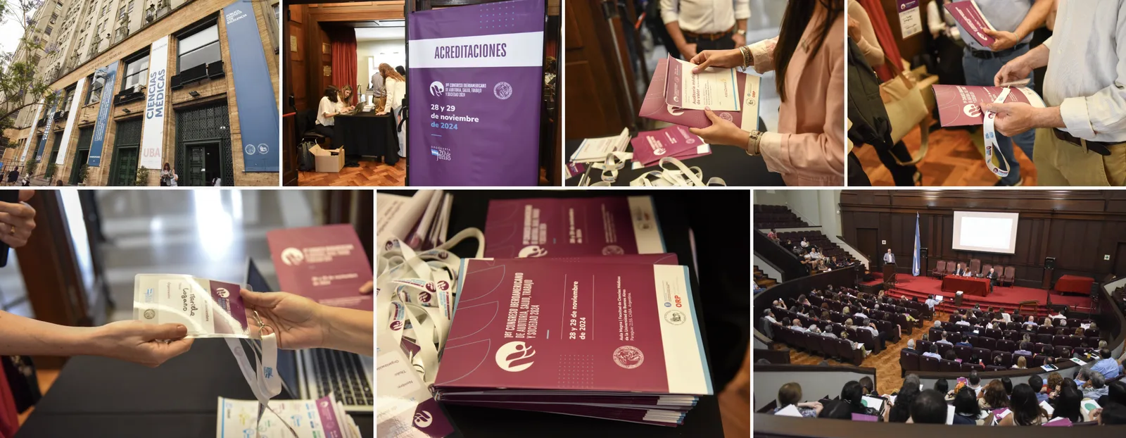 Acreditaciones, materiales impresos y auditorio del Congreso Iberoamericano de Auditoría